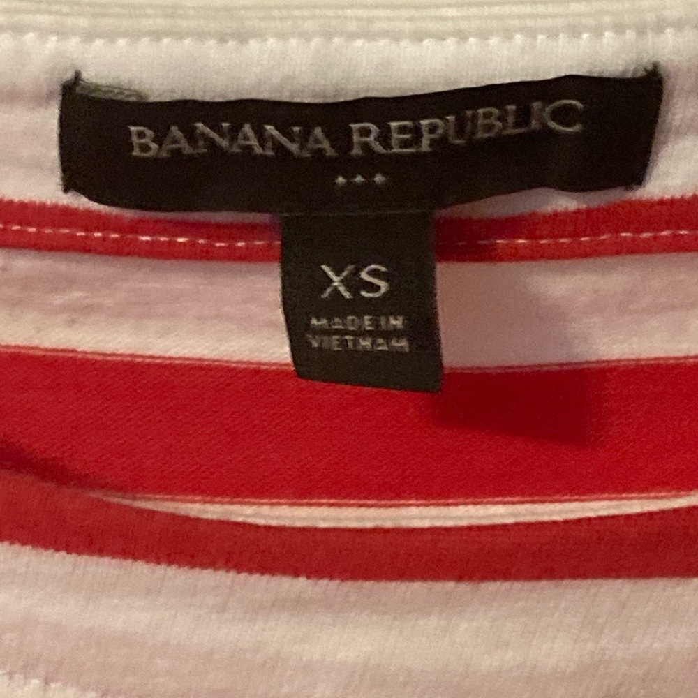Banana Republic Size XS ¾ sleeve Bell Sleeve Striped Shirt - Picture 2 of 4